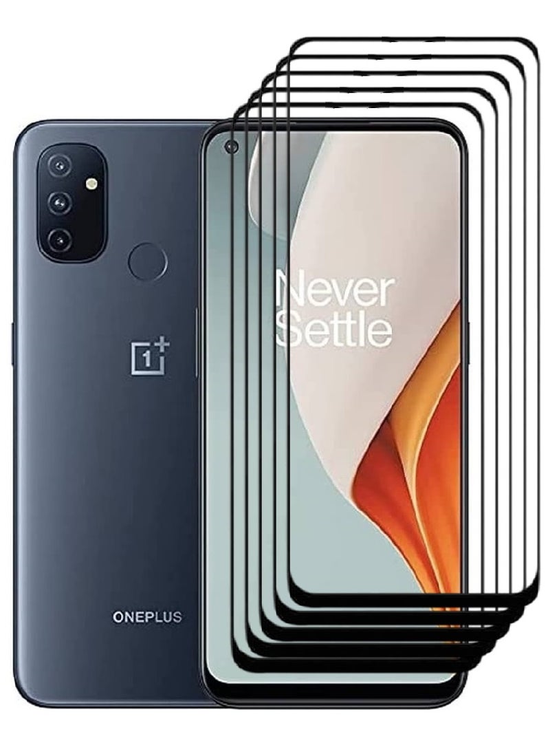 AINA 5 Pieces Tempered Glass Screen Protector 5D Designed For OnePlus Nord N100 Full Glue Edge to Edge Full Screen Coverage And Bubble Free - Image 1