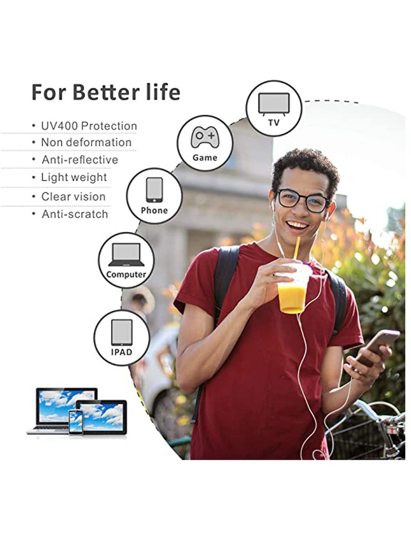 SYOSI Blue Light Filter Eyewear for Men & Women, Anti Blue Light Eyestrain UV Glare Blocking, TV Computer Gaming Glasses, Black - Image 2