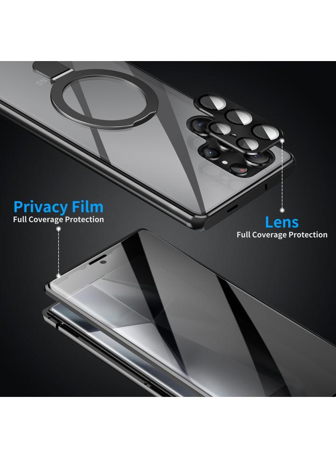 اس-توب جراب هاتف Samsung Galaxy S24 Ultra 5G MagSafe المغناطيسي المقاوم للخصوصية مع حامل زجاجي مقسّى - Image 4