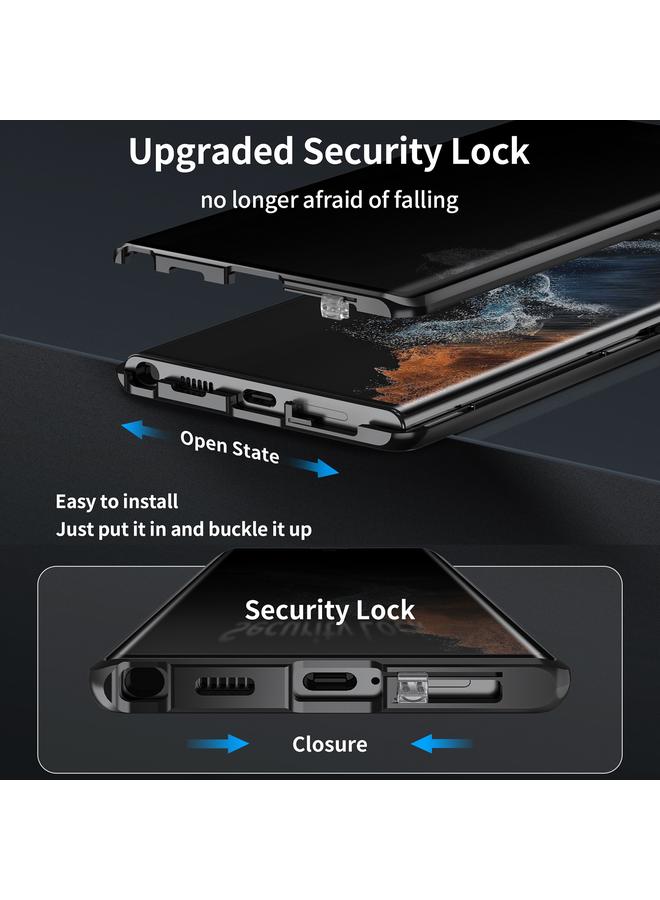 اس-توب جراب هاتف Samsung Galaxy S24 Ultra 5G MagSafe المغناطيسي المقاوم للخصوصية مع حامل زجاجي مقسّى - Image 5