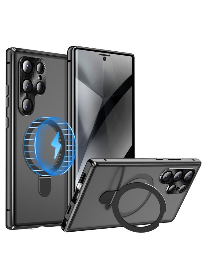 اس-توب جراب هاتف Samsung Galaxy S24 Ultra 5G MagSafe المغناطيسي المقاوم للخصوصية مع حامل زجاجي مقسّى - Image 1