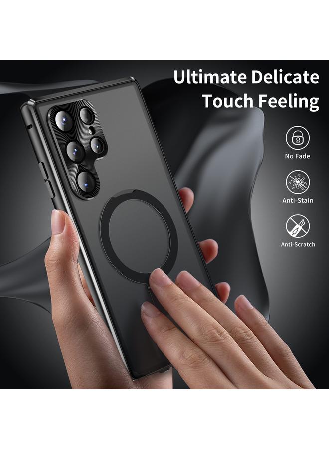 اس-توب جراب هاتف Samsung Galaxy S24 Ultra 5G MagSafe المغناطيسي المقاوم للخصوصية مع حامل زجاجي مقسّى - Image 3