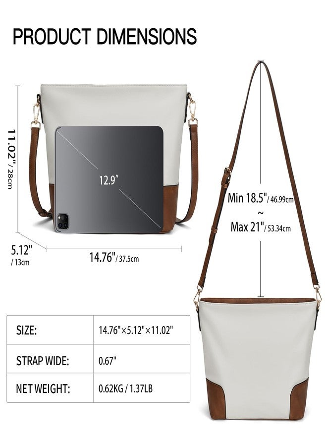 SENDEFN Large Tote Bag for Women with Zipper Vegan Leather Purses Casual Handbag Ladies Shoulder Bags - Image 5