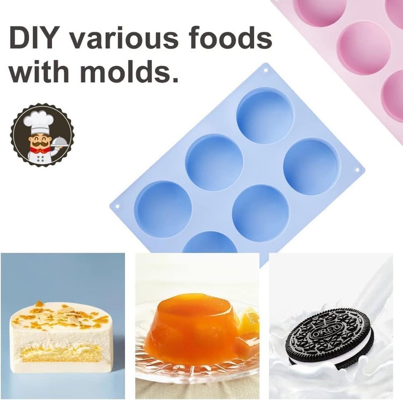 HZYH 4 PCS Candy Mold, Silicone Oreo Cookie Mold, Chocolate Molds for Candy, Cookies, Oreos, Mini Soap, Cupcake, Pudding, Jello, Muffin, BPA Free and Non-Stick Cylinder Baking Molds - Image 4