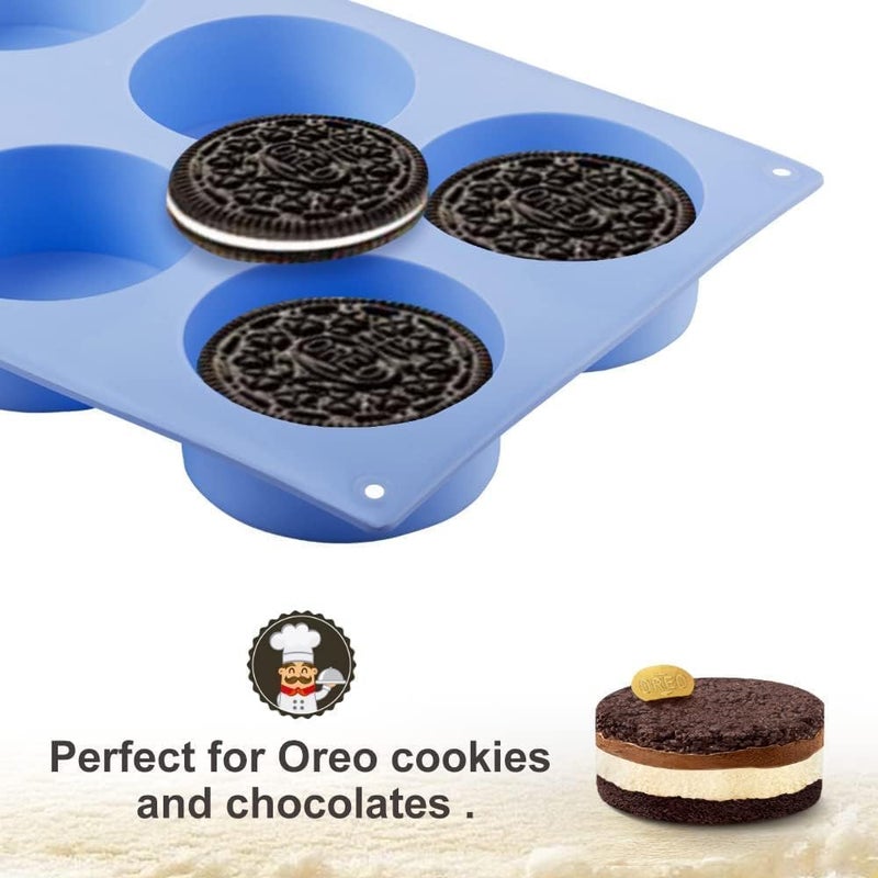 HZYH 4 PCS Candy Mold, Silicone Oreo Cookie Mold, Chocolate Molds for Candy, Cookies, Oreos, Mini Soap, Cupcake, Pudding, Jello, Muffin, BPA Free and Non-Stick Cylinder Baking Molds - Image 5