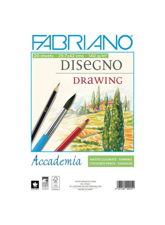 ورق رسم ديسيجنو 140 جم A3 – 20 ورقة