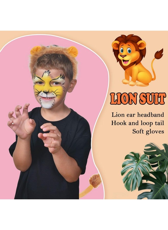 Cubaco CUBACO Lion Costumes Set Halloween Lion Ears Headband Tail and Ears and Paw Set for Adults Cosplay Hair Band for Christmas Parties Head Wear Hair Accessories for Women Men - Image 3
