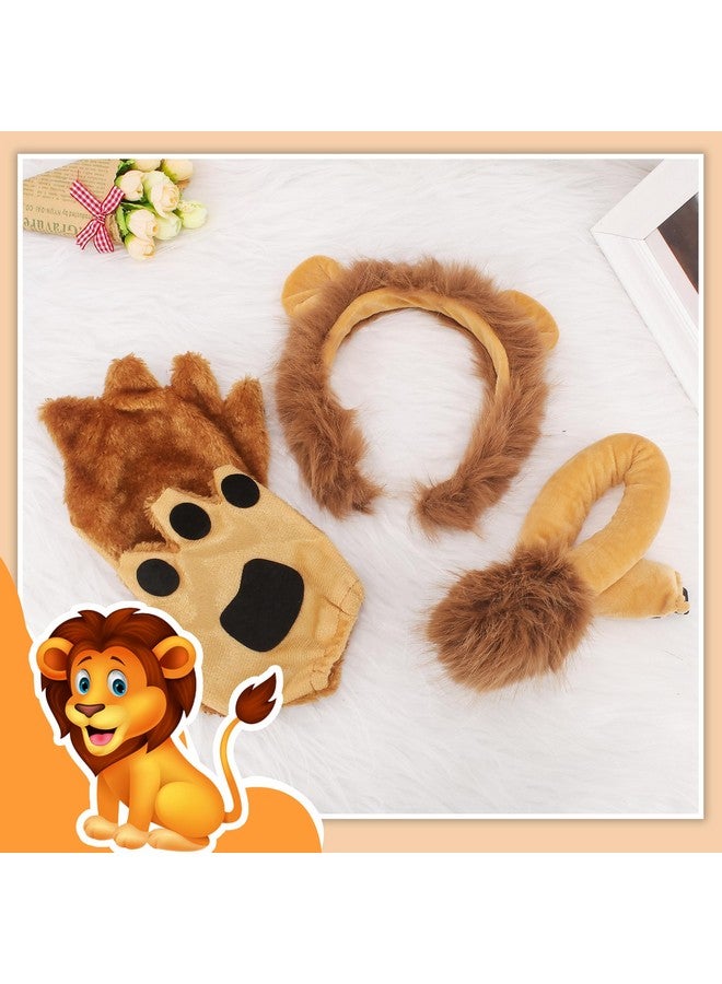 Cubaco CUBACO Lion Costumes Set Halloween Lion Ears Headband Tail and Ears and Paw Set for Adults Cosplay Hair Band for Christmas Parties Head Wear Hair Accessories for Women Men - Image 5