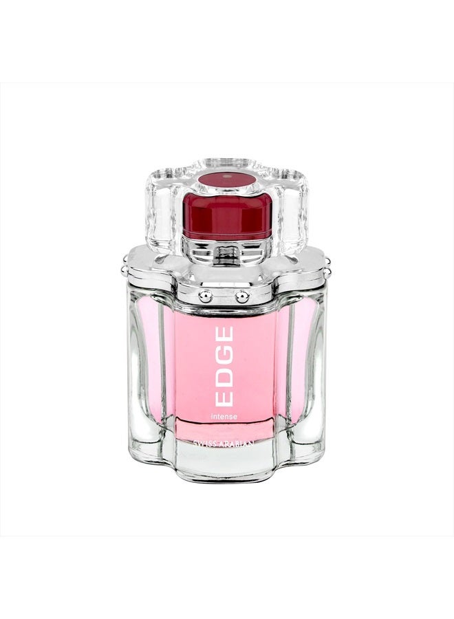 SWISS ARABIAN EDGE Intense - منتجات فاخرة من دبي - عطر بخاخ شخصي يدوم طويلاً ومدمن - رائحة مغرية، توقيع عطر - الرائحة الفاخرة للعربية - 3.4 أونصة - Image 1