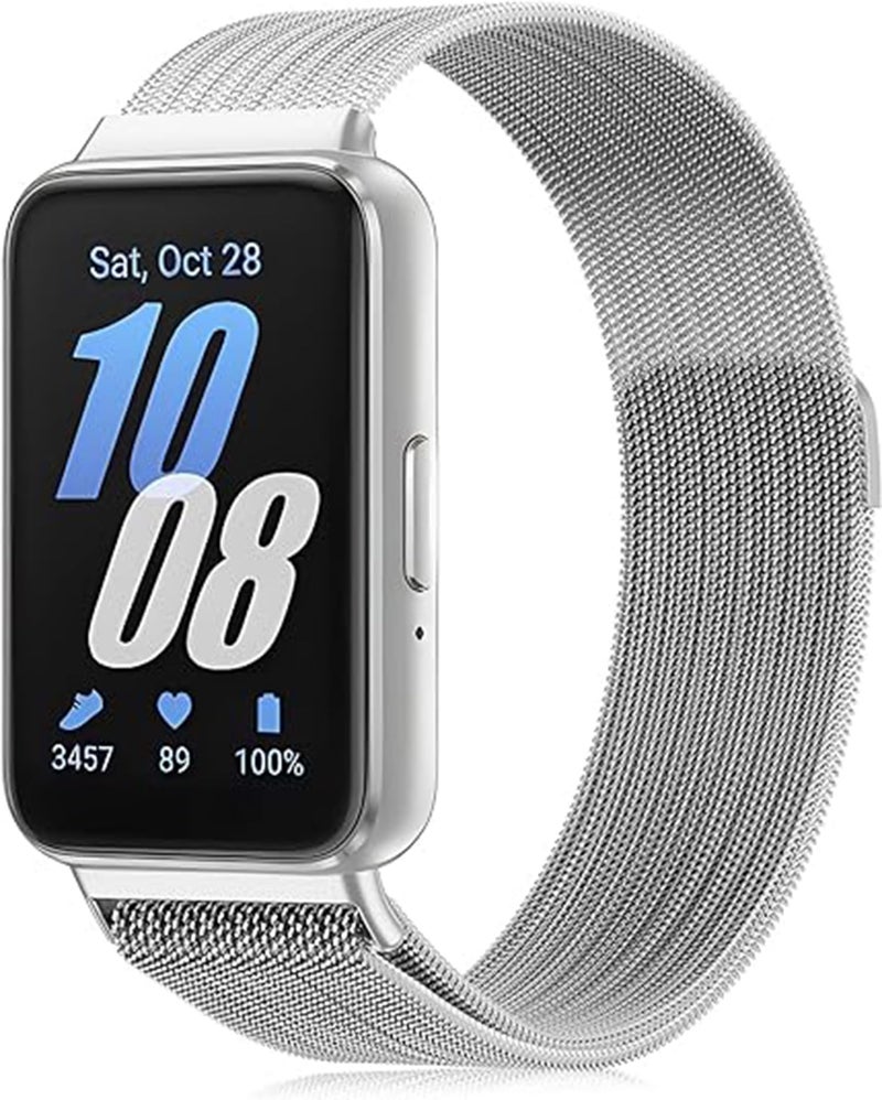 KASTWAVE Stainless Steel Mesh Metal Band Compatible with Samsung Galaxy Fit 3 Smartwatch - Image 1