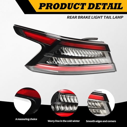 Jecoupoon Driver Side Tail Light Assembly Compatible with Maxima 2019-2023 Rear Taillight Tail lamp 265559DJOA NI2804119 (Left) - Image 3