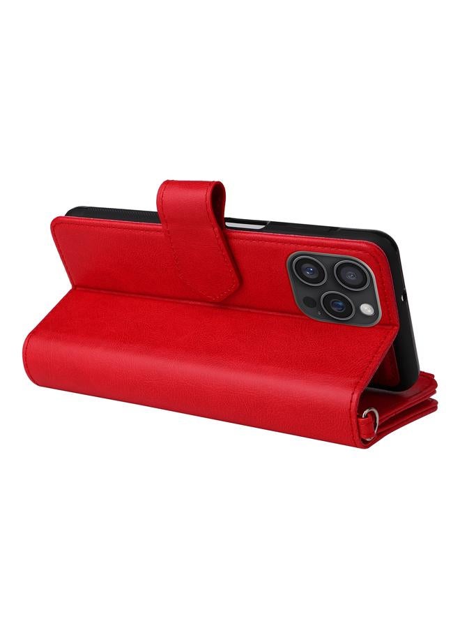 اس-توب جراب لهاتف iPhone 16 Pro Max بلون سادة 2 في 1 جراب هاتف مضاد للصدمات بسحاب - Image 5