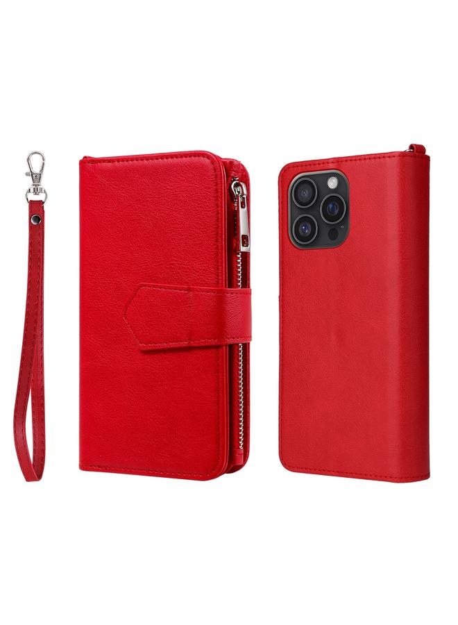 اس-توب جراب لهاتف iPhone 16 Pro Max بلون سادة 2 في 1 جراب هاتف مضاد للصدمات بسحاب - Image 1