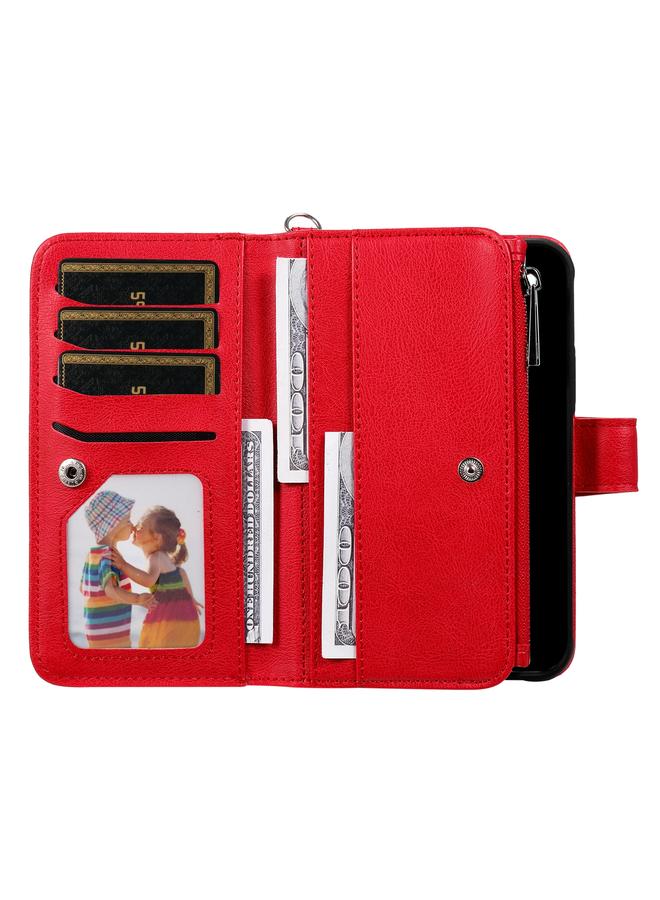 اس-توب جراب لهاتف iPhone 16 Pro Max بلون سادة 2 في 1 جراب هاتف مضاد للصدمات بسحاب - Image 4