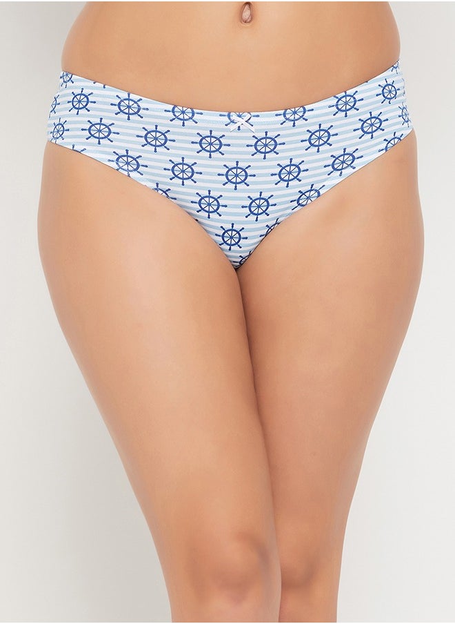 Clovia - Clovia Pack of 5 Low Waist Sea Theme Printed Thong with Inner Elastic - Cotton - Image 1