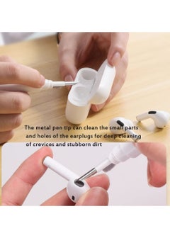 ELTRAZONE Earbuds Cleaning Pen Fits for Airpods Pro 1 2 3 Multi Cleaner Kit Soft Brush for Bluetooth Earphones Case Compact Portable Multifunctional Cleaning Kit (White)  - Image 3