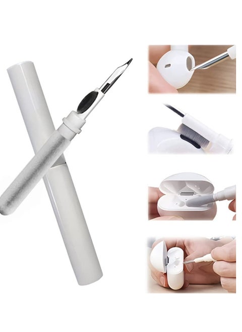Earbuds Cleaning Pen Fits for Airpods Pro 1 2 3 Multi Cleaner Kit Soft Brush for Bluetooth Earphones Case Compact Portable Multifunctional Cleaning Kit (White)