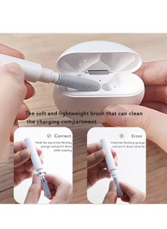 ELTRAZONE Earbuds Cleaning Pen Fits for Airpods Pro 1 2 3 Multi Cleaner Kit Soft Brush for Bluetooth Earphones Case Compact Portable Multifunctional Cleaning Kit (White)  - Image 5