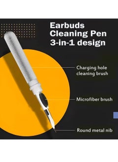 ELTRAZONE Earbuds Cleaning Pen Fits for Airpods Pro 1 2 3 Multi Cleaner Kit Soft Brush for Bluetooth Earphones Case Compact Portable Multifunctional Cleaning Kit (White)  - Image 2