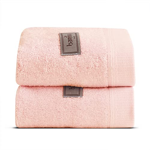 SPREAD SPAIN SPREAD SPAIN 100 Bamboo Face Towel Ultra Soft Absorbent Quick Dry Towels for Facewash Gym Sports Travel Suitable for Acne Prone Skin 33cm x 33cm 360 GSM Pack of 2 Peach 