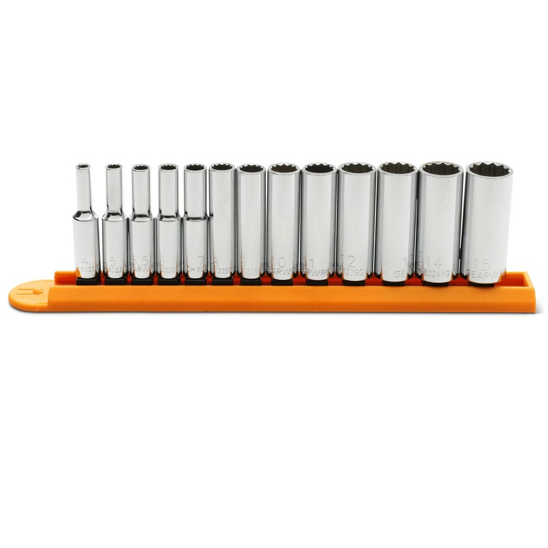 GEARWRENCH 13 Pc 14 Drive 12 Pt Deep Socket Set Metric 80308