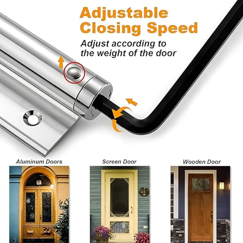 Volo Spring Door Closer for Residential/Commercial Purposes, for 35kg Light Weight PVC/Aluminium Doors, Converts Hinged Door to Automatic Self-Closing Door, Spring Door Closer (1) - Image 5