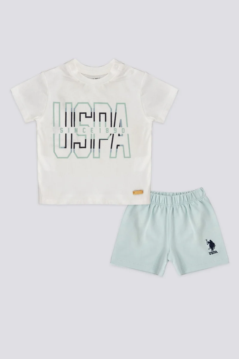 يو اس بولو اسن Base. Polo Assn Licensed Since Cream Baby Boy Set