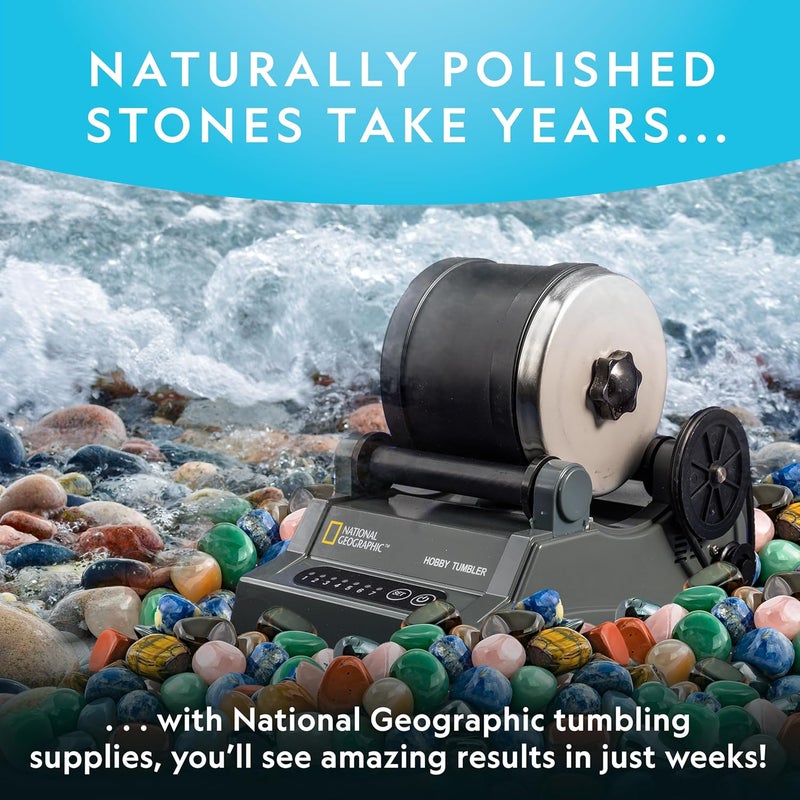 Blue Marble NATIONAL GEOGRAPHIC Rock Tumbler Grit and Polish Refill Kit - Tumbling Grit Media, Polish Up to 20 lbs. of Rocks, Works with any Rock Polisher & Tumbler Supplies - Image 5