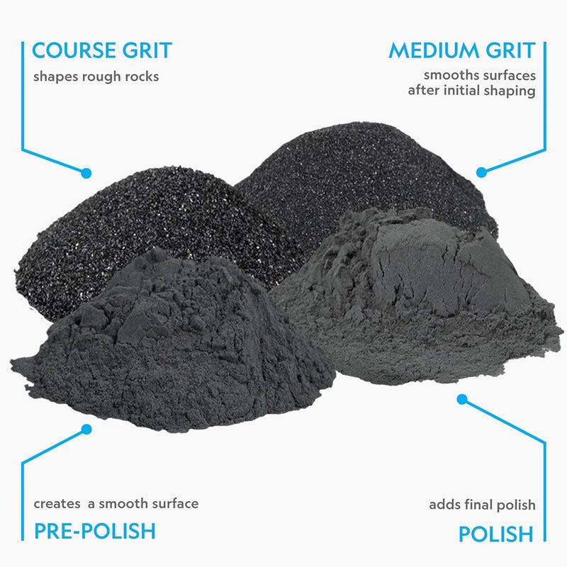 Blue Marble NATIONAL GEOGRAPHIC Rock Tumbler Grit and Polish Refill Kit - Tumbling Grit Media, Polish Up to 20 lbs. of Rocks, Works with any Rock Polisher & Tumbler Supplies - Image 3
