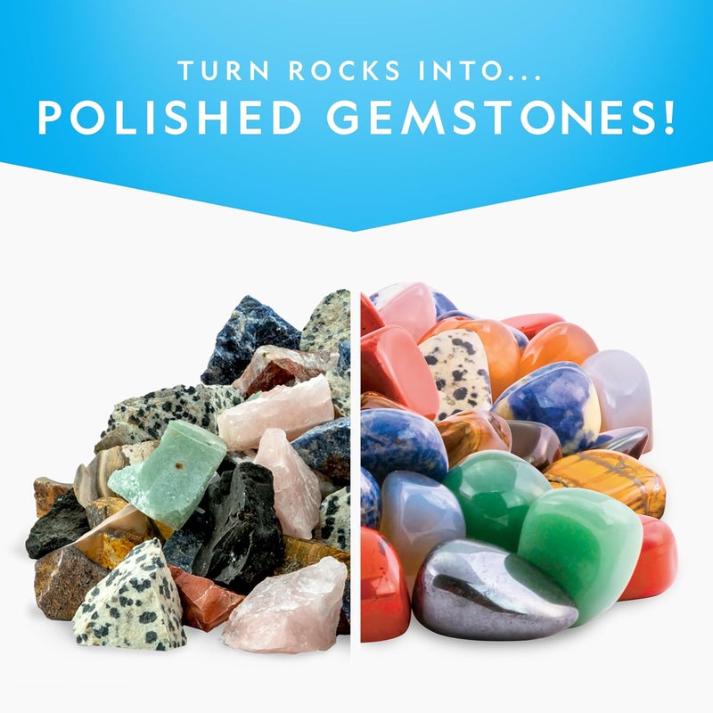 Blue Marble NATIONAL GEOGRAPHIC Rock Tumbler Grit and Polish Refill Kit - Tumbling Grit Media, Polish Up to 20 lbs. of Rocks, Works with any Rock Polisher & Tumbler Supplies - Image 2