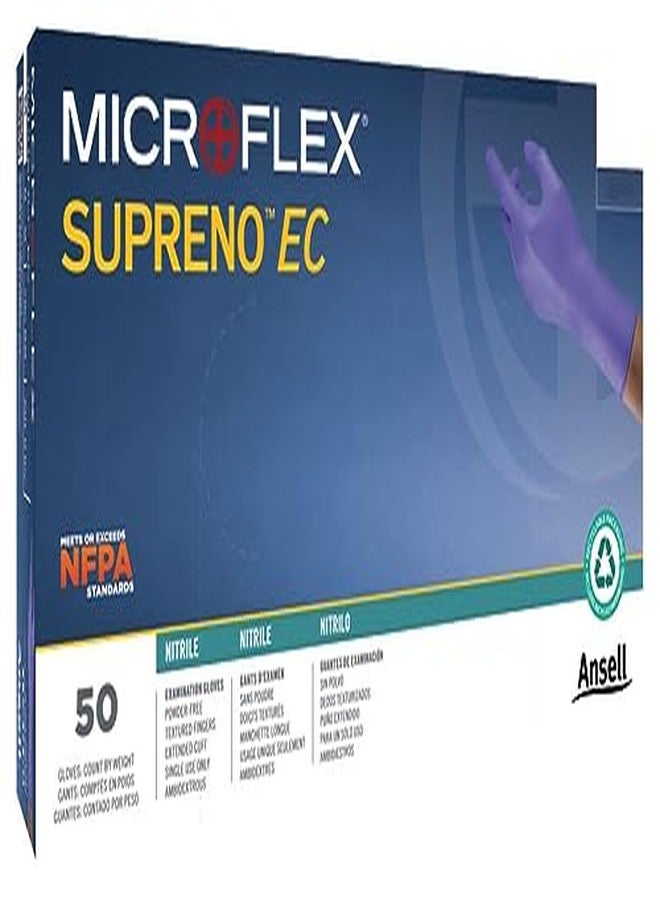 Ansell Microflex SEC-375-M Supreno SEC375 7.9 Mil 11-1/2" Disposable Nitrile Exam Gloves, Medium, Blue (Pack of 50) - Image 2