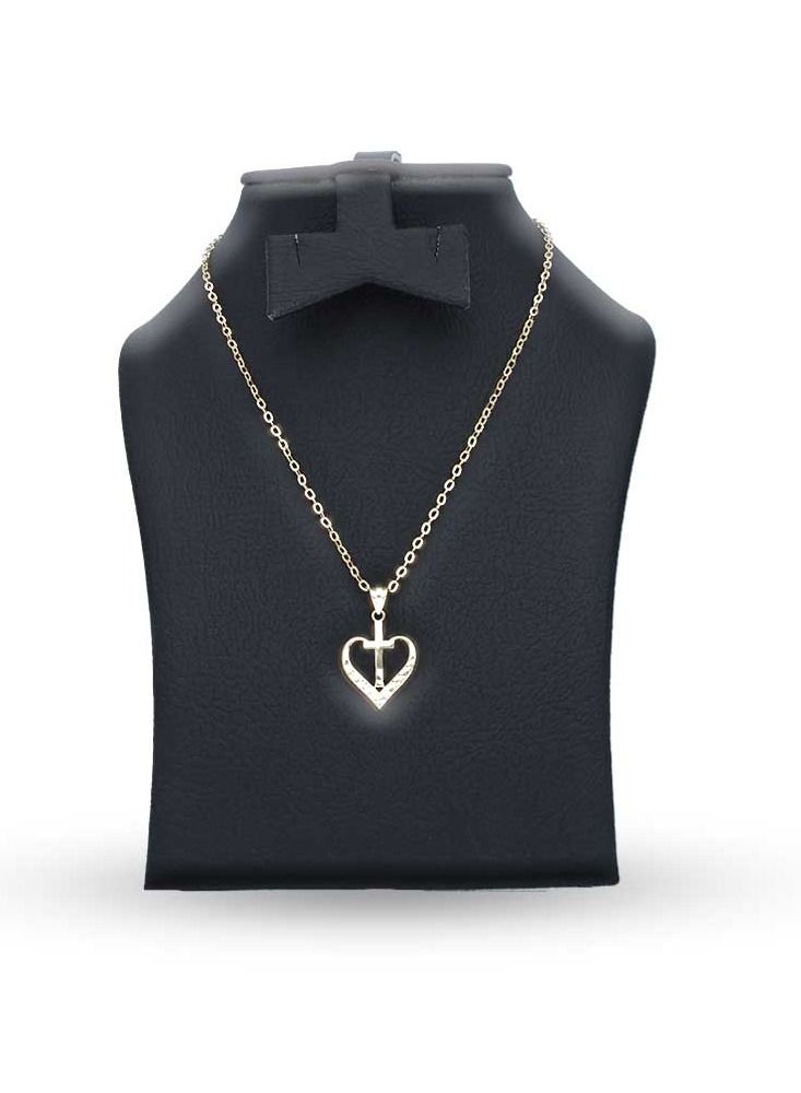 FK Jewellers Gold Necklace (Chain with Cross In Heart Pendant) 18KT - FKJNKL18KU1139 - Image 4