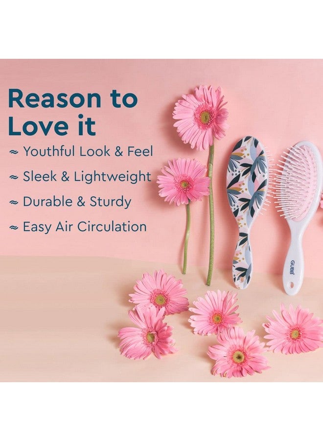 غوب فرشاة شعر بيضاوية من Tropical Bloom للنساء والرجال | تعمل على فرد وفك تشابك الشعر المجعد | فك تشابك الشعر الرطب أو الجاف بشكل أسرع وأسهل | تقلل من تكسر الشعر وتعزز نموه | مناسبة لجميع أنواع الشعر | فرشاة شعر للرجال والنساء - Image 4