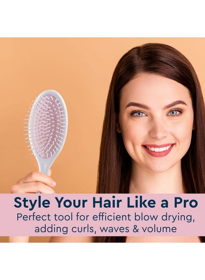 غوب فرشاة شعر بيضاوية من Tropical Bloom للنساء والرجال | تعمل على فرد وفك تشابك الشعر المجعد | فك تشابك الشعر الرطب أو الجاف بشكل أسرع وأسهل | تقلل من تكسر الشعر وتعزز نموه | مناسبة لجميع أنواع الشعر | فرشاة شعر للرجال والنساء - Image 2