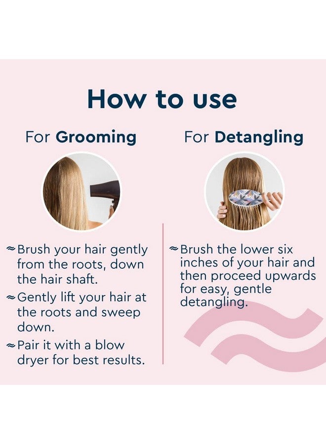 غوب فرشاة شعر بيضاوية من Tropical Bloom للنساء والرجال | تعمل على فرد وفك تشابك الشعر المجعد | فك تشابك الشعر الرطب أو الجاف بشكل أسرع وأسهل | تقلل من تكسر الشعر وتعزز نموه | مناسبة لجميع أنواع الشعر | فرشاة شعر للرجال والنساء - Image 5