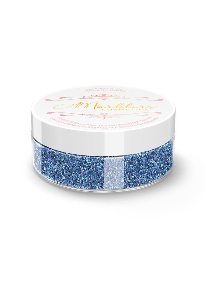 MARBLERS Holographic Face & Body Glitter [Holo Denim] 0.18oz (5g) | Fine | Non-Toxic | Vegan | Cruelty-Free | Ethically Sourced | Festival Makeup | Eye, Hair, Nail, Eyeshadow | Cosmetic Grade - Image 1