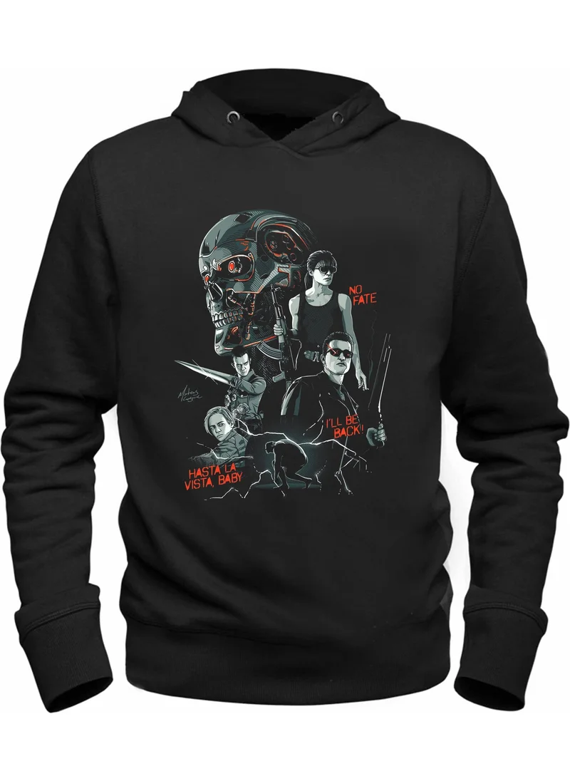 Alfa Tshirt Terminator Design Printed Black Sweatshirt