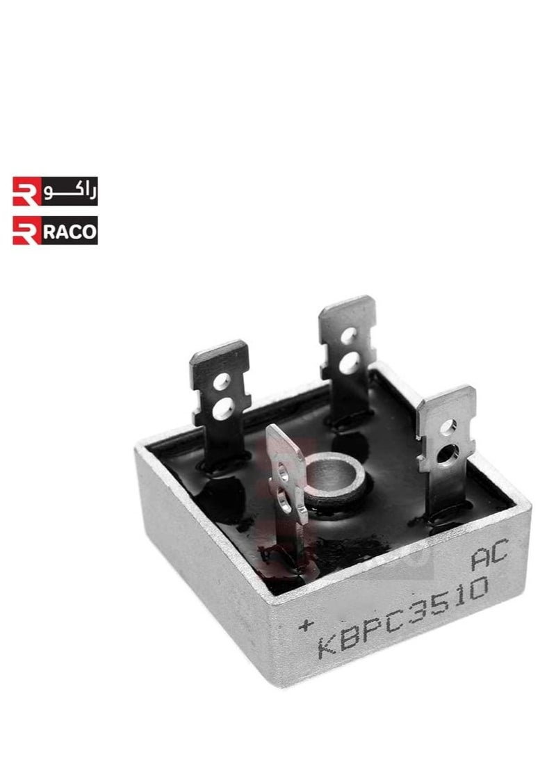 RACO - RACO KBPC3510 Bridge Rectifier Diode Single Phase Square DIP 35A 1000V Electronic Component Pack of 2 - Image 1