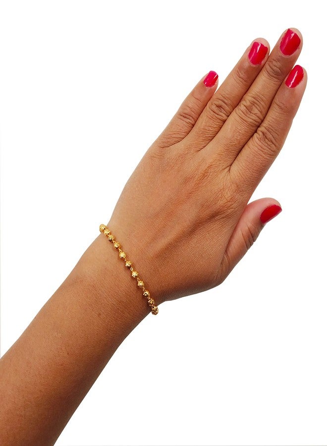 JHB Gold plated Brass Beads Bracelet for Girls And Women - Image 3