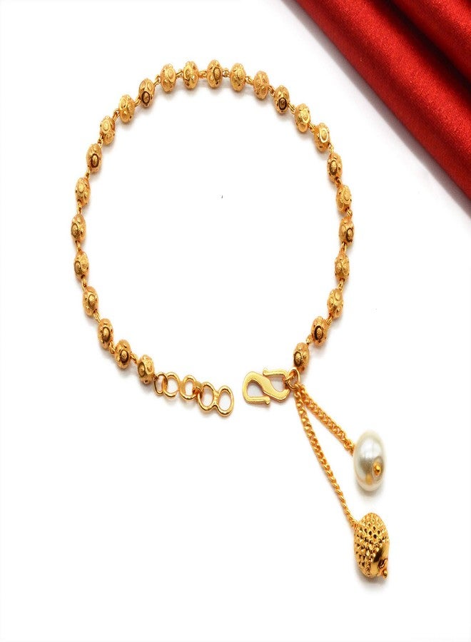 JHB Gold plated Brass Beads Bracelet for Girls And Women - Image 4