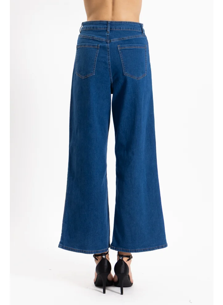 شايبس DETAILED WIDE HIGH-RISE JEANS