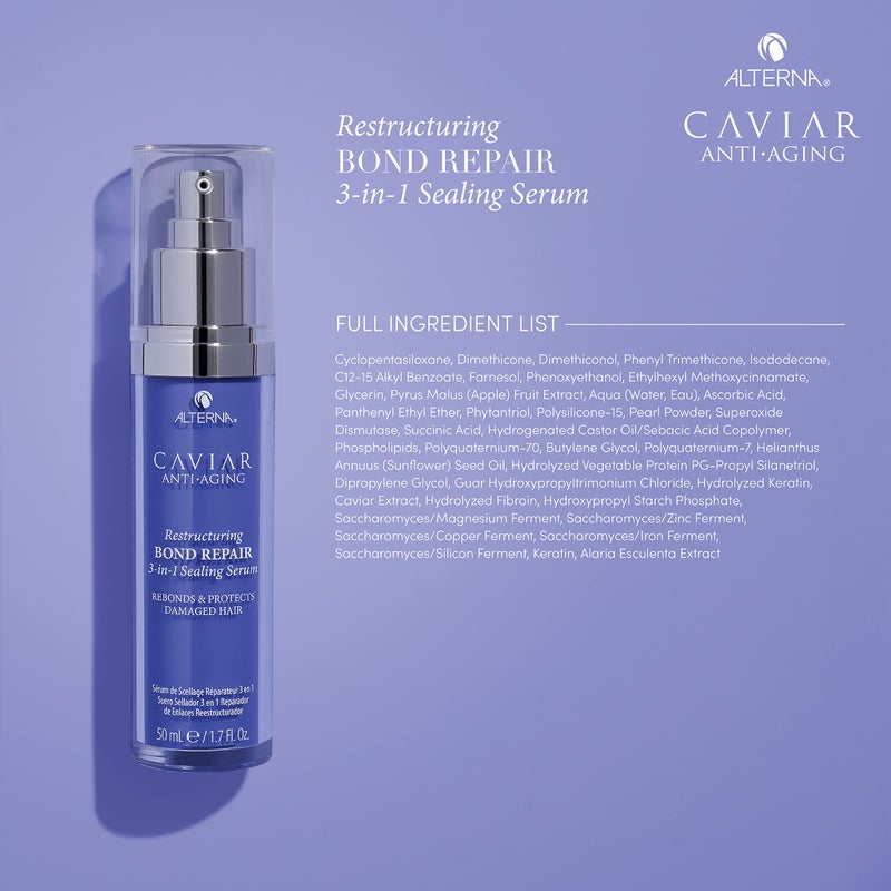 Alterna Haircare CAVIAR Anti-Aging Restructuring Bond Repair 3-in-1 Sealing Serum, Rebonds and Protects Damaged Hair,1.7 Fl Oz - Image 3