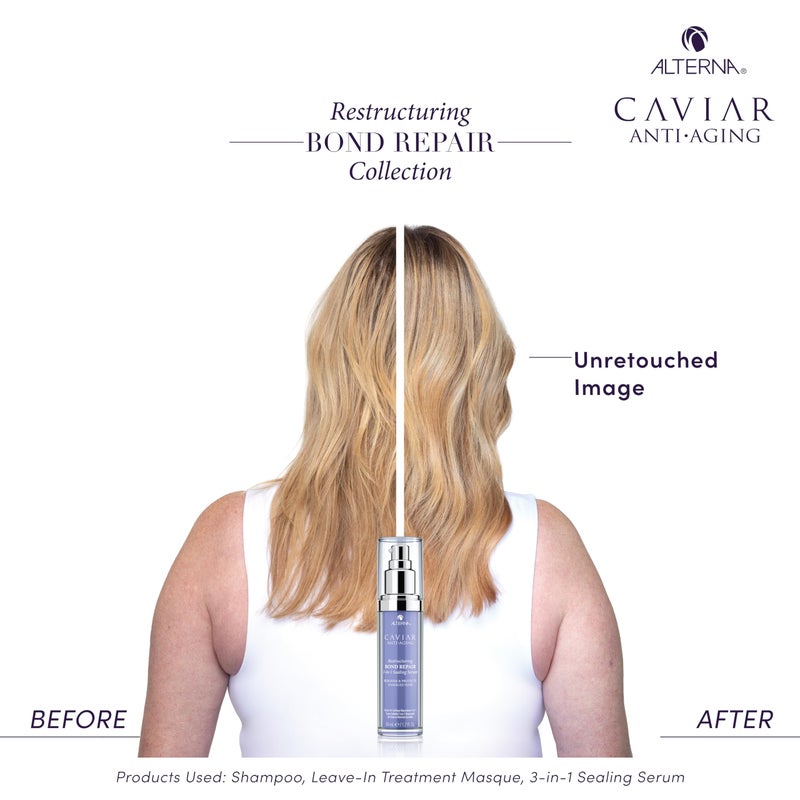 Alterna Haircare CAVIAR Anti-Aging Restructuring Bond Repair 3-in-1 Sealing Serum, Rebonds and Protects Damaged Hair,1.7 Fl Oz - Image 4