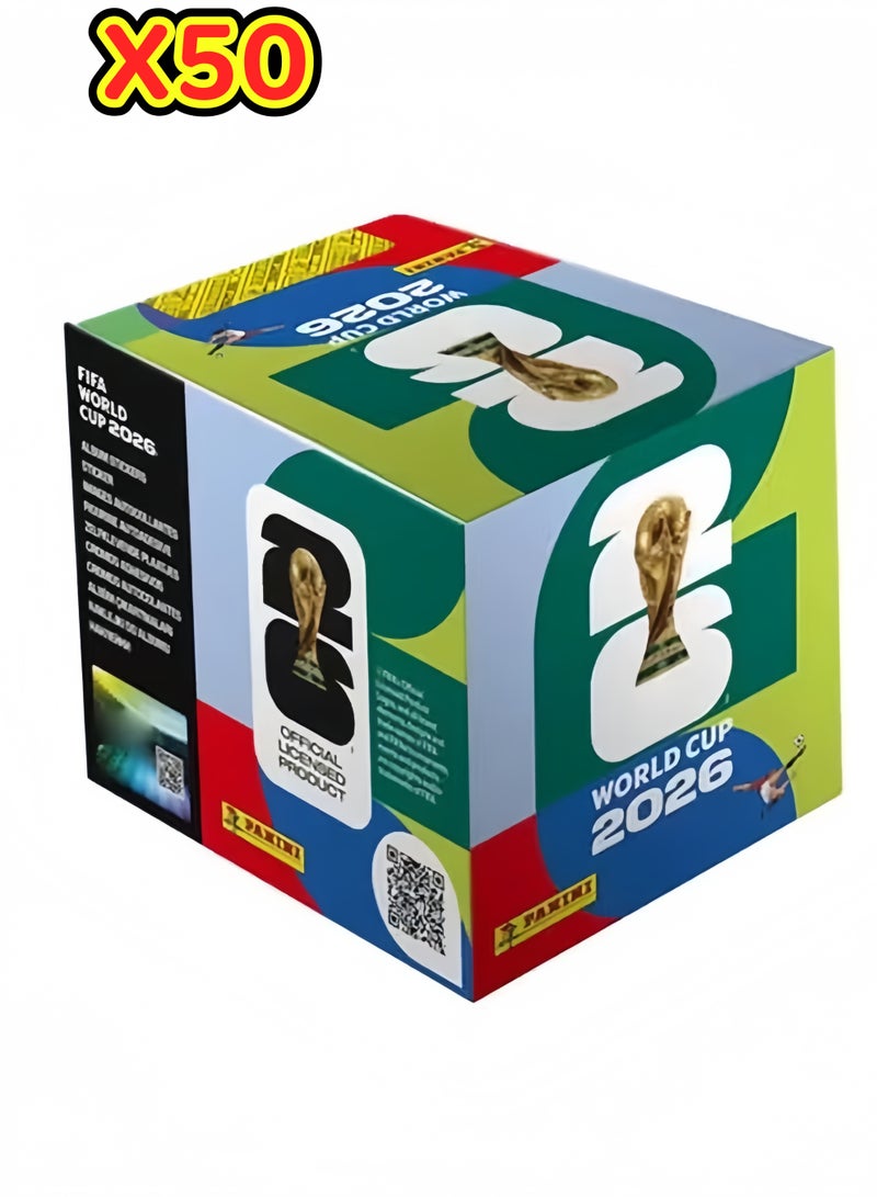 Panini 50 Packs of Stickers 2026 Panini FIFA World Cup Sticker Box –Official Event Collectible - Image 1