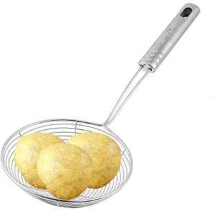 BLUE WONDER Blue Wonder Combo of Potato Vegetables Pav Bhaji Masher with Stainless Steel Soup Strainer Deep Fry Oil Strainer  - Image 3