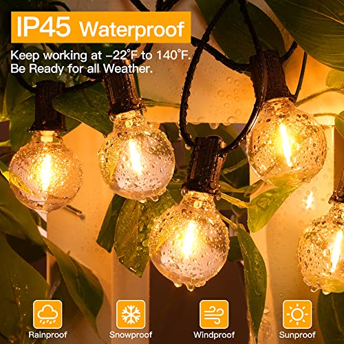 Ollny 100FT Outdoor String Lights, Waterproof Connectable Shatterproof Outside Light with 50 Edison + 3 Spare LED Bulbs Plug in, Patio Lights for Indoor Balcony Porch Camping Deck - Image 3