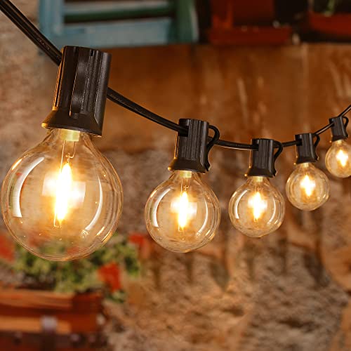 Ollny 100FT Outdoor String Lights, Waterproof Connectable Shatterproof Outside Light with 50 Edison + 3 Spare LED Bulbs Plug in, Patio Lights for Indoor Balcony Porch Camping Deck - Image 1