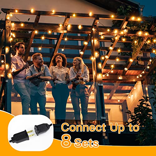 Ollny 100FT Outdoor String Lights, Waterproof Connectable Shatterproof Outside Light with 50 Edison + 3 Spare LED Bulbs Plug in, Patio Lights for Indoor Balcony Porch Camping Deck - Image 5