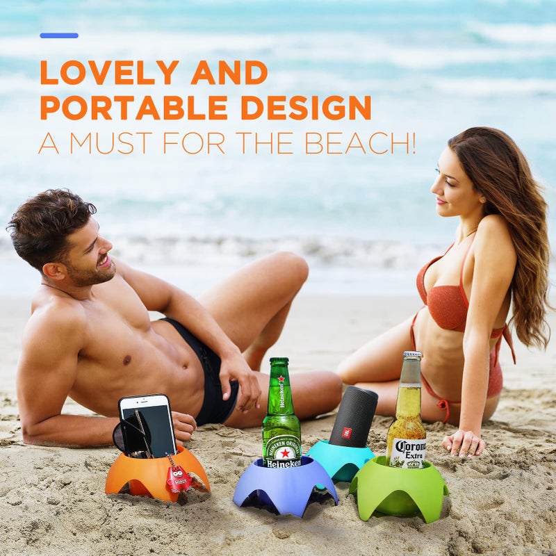 Uarzt 8-Pack Beach Sand Coasters Drink Cup Holders - Must-Have Accessories for Women  Adults  and Families on Beach Vacation - Multicolor - Image 5