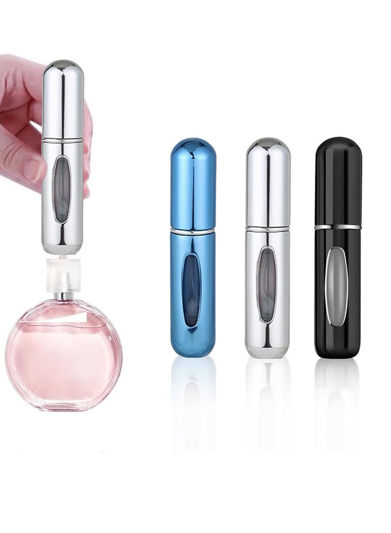 Scrolls 5Pcs Perfume Spray Bottle Set - Portable Mini Refillable Perfume Atomizer Bottle For Travel Spray Scent Pump Case 5 ml (Multicolor) - Image 2